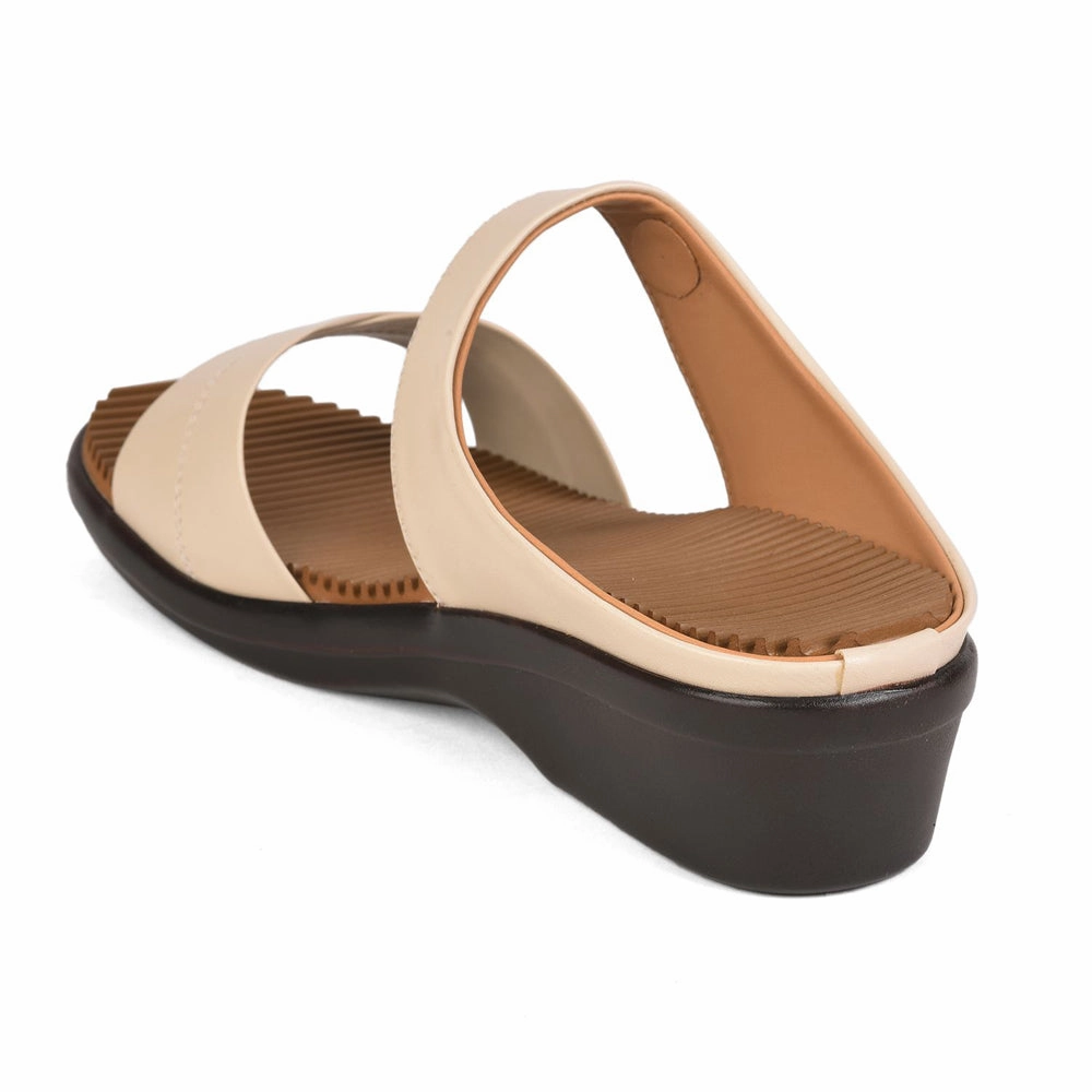 Wet Grip Outsole track - running Senorita Casual (Cream) Slippers For Women LAF-1025 By Liberty