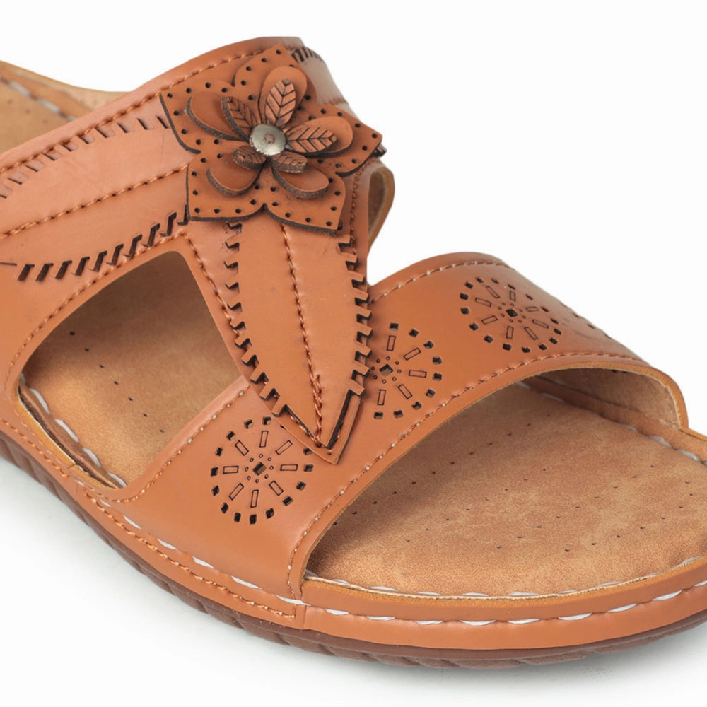 forefoot - support - feature shoes socially - responsible Senorita Fashion (Tan) Slippers For Women LAF-755 By Liberty