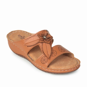Senorita Fashion (Tan) Slippers For Women LAF-755 By Liberty Sports Footwear Hyperglide Movement Tech