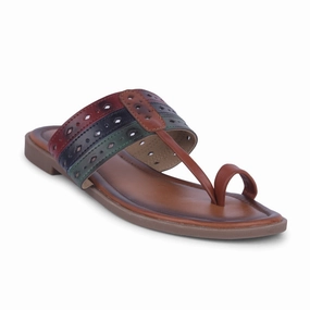 Thermal Adaptive Foam Senorita Tan Ethnic Toe Ring Slippers For Women LAX-5 By Liberty