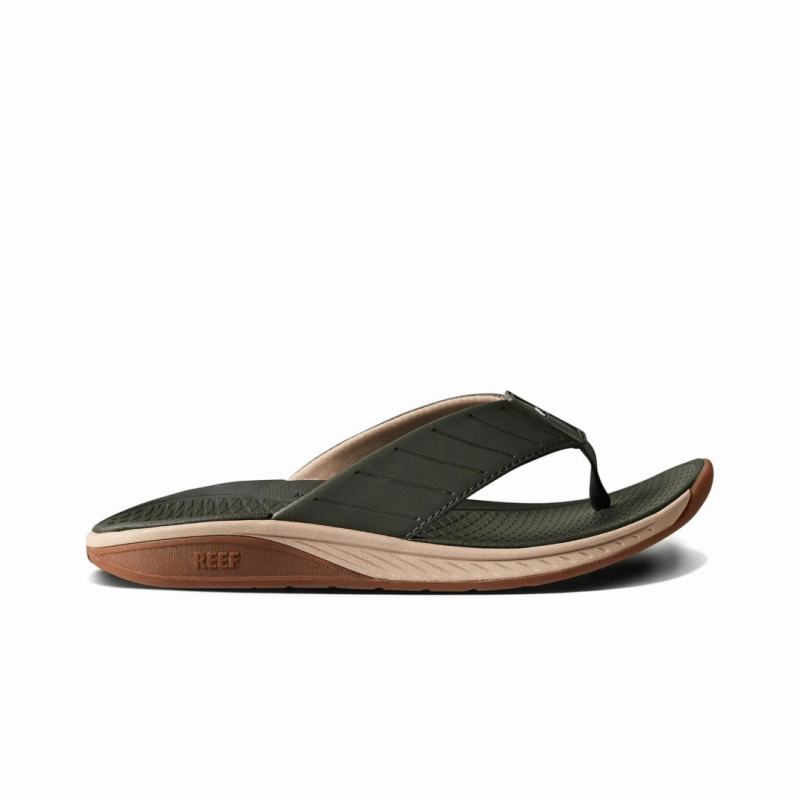 Reef Men's The Deckhand - Olive/Gum Comfortable Design