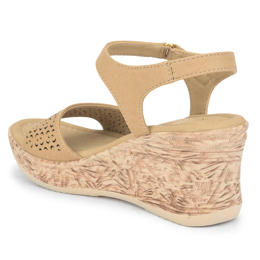 Senorita Casual Sandal For Ladies (Beige) DZL-867 By Liberty Track Performance Enhanced Stability