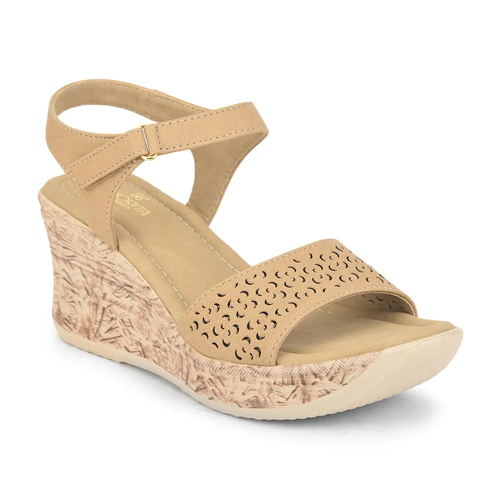 hard - sole - feature shoes city shoes Senorita Casual Sandal For Ladies (Beige) DZL-867 By Liberty