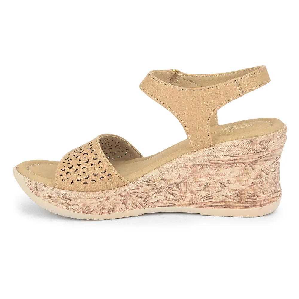 Senorita Casual Sandal For Ladies (Beige) DZL-867 By Liberty Pressure Distribution Sole