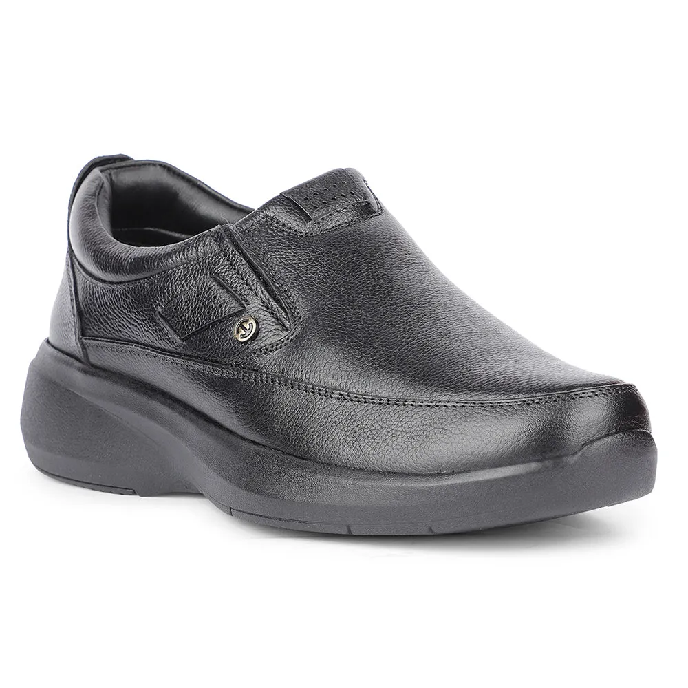 Healers Formal Black Non Lacing Moccasin Shoes For Men E823-04 By Liberty Wet Grip Outsole running at night shoes