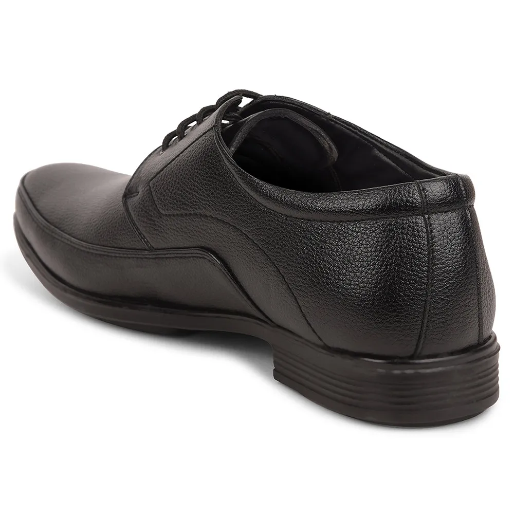 Fortune Black Formal Lacing Derby Shoes For Men UVL-134 By Liberty DeepLugTread foot - mobility running shoes