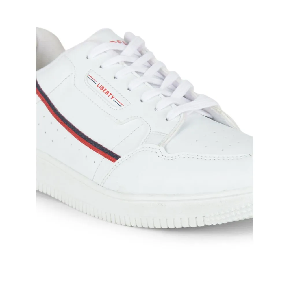 running - club Gliders White Lacing Sneakers For Men SNK-701 By Liberty