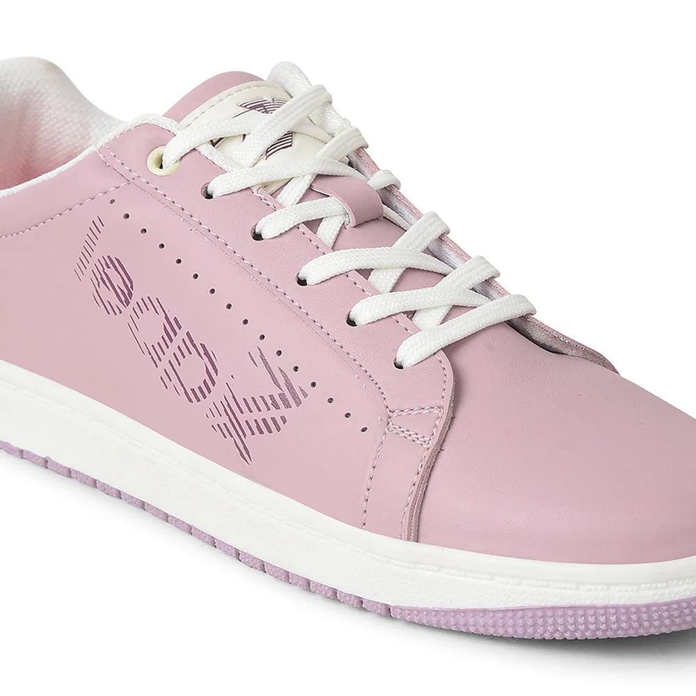 Breathable mesh design cold weather running shoe situation Leap7x Peach Casual Lacing Sneakers For Women ALLURE-1 By Liberty