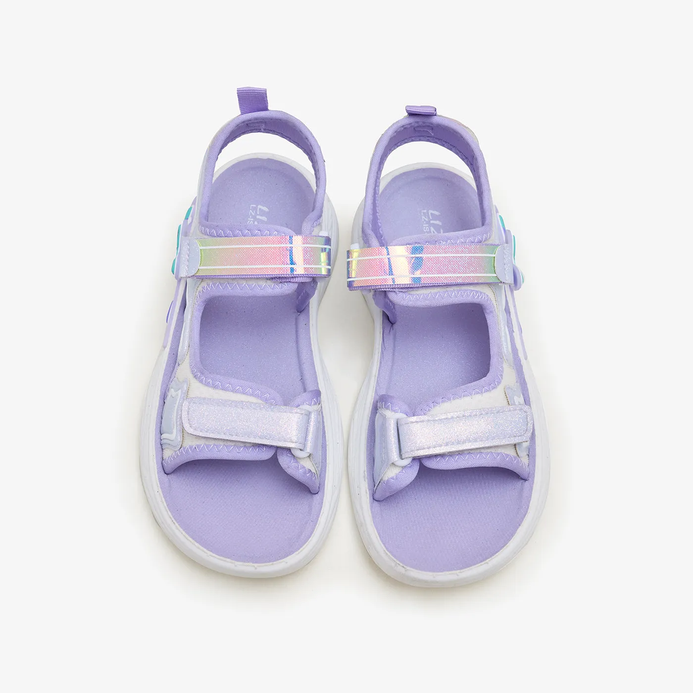 Girl's  Stardust Sandals Hard surface running shoe storage