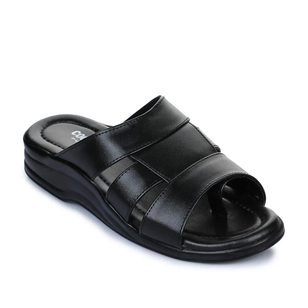 Coolers Casual (Black) Slippers For Men 7123-120 By Liberty 5K shoes