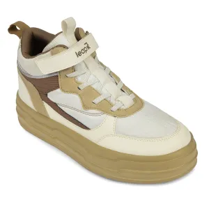Cushioned EVA Leap7x Beige Sporty Casual Lacing Sneakers For Women STYLO-10 By Liberty