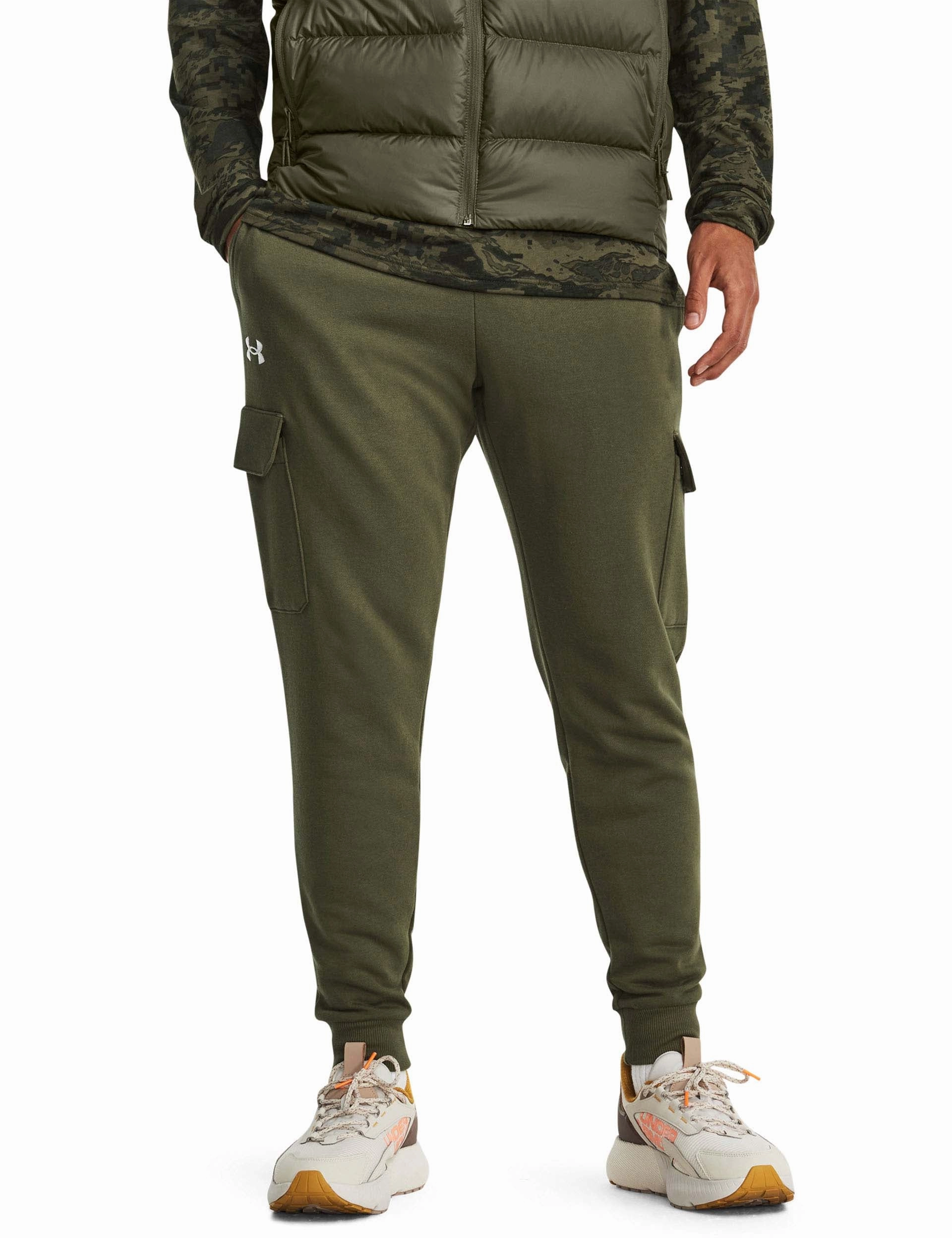 Rival Fleece Cargo Jogger - Marine OD Green/White WrinkleFree Fabric OdorResistant Fabric