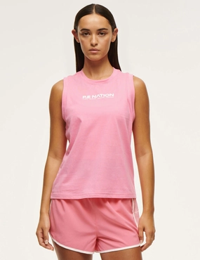 Shuffle Tank - Pink Lemonade Contrast Stitch Water resistant coating
