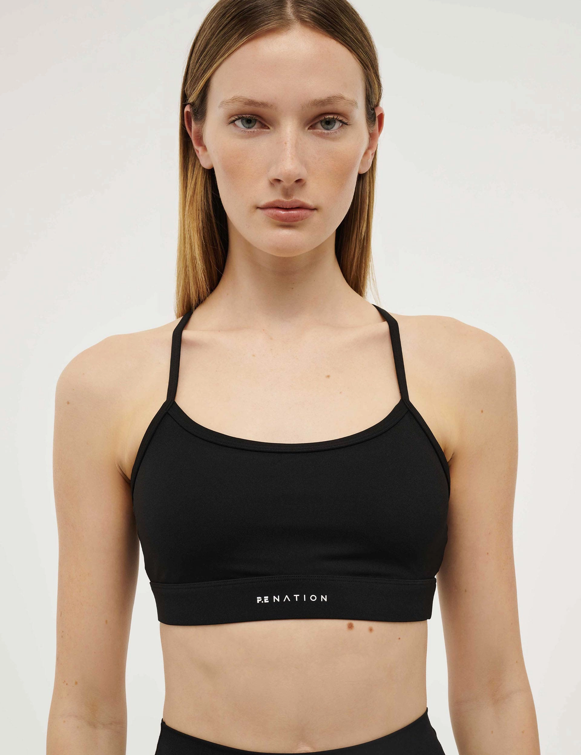 Signature Sports Bra - Black Breathable Mesh Panels