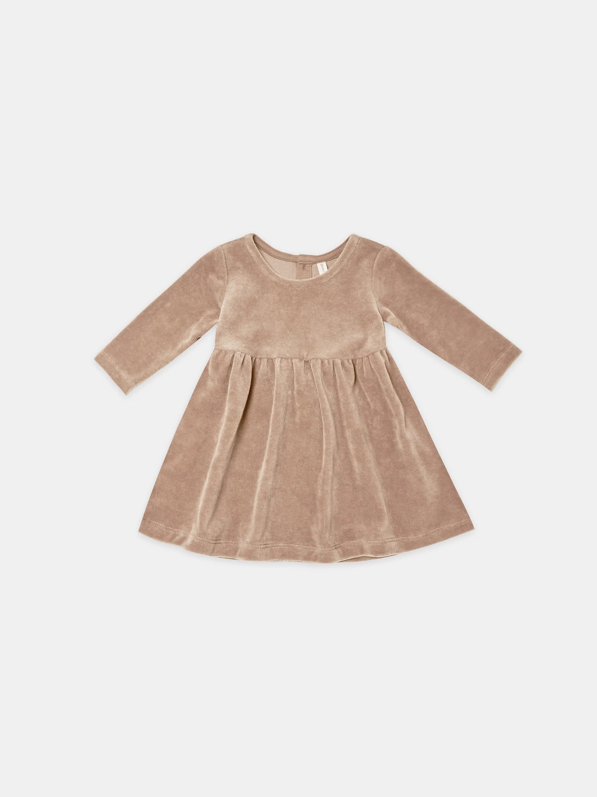 Quincy Mae Blush Velour Long Sleeve Dress Piped Playtime clothing