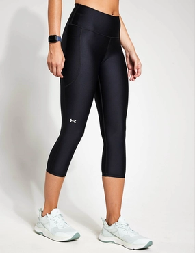 Cozy Waist HeatGear Armour No-Slip Waistband Capris - Black/White