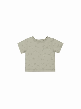 Quincy Mae Boxy Pocket Tee - Airplanes Soft kids' fabrics