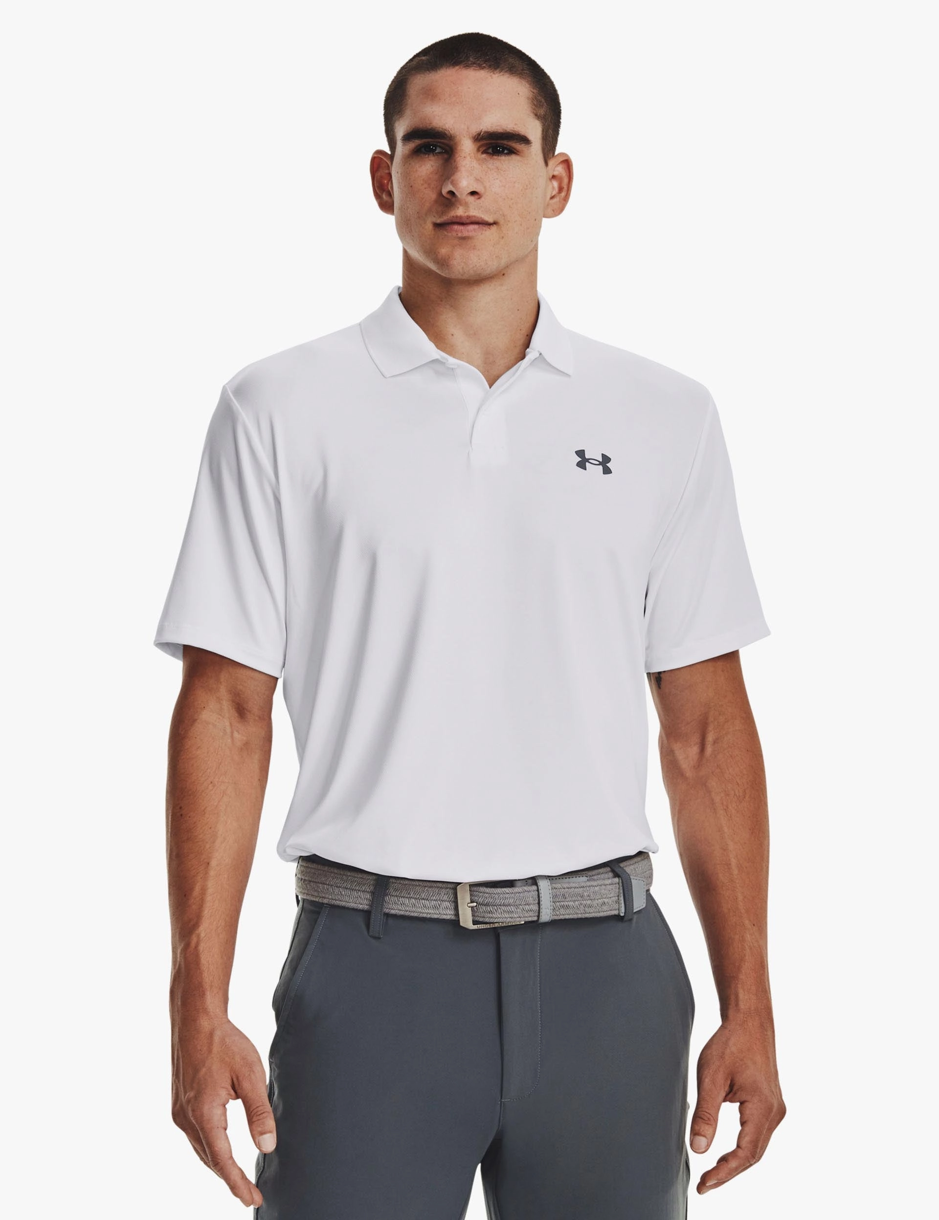 Matchplay Polo - White/Pitch Grey ReinforcedStitching EcoFriendly Textiles