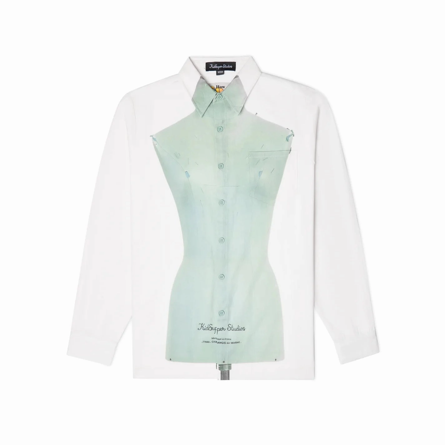 Machine Fit AntiPillingCloth Kidsuper Dress Form Shirt-White