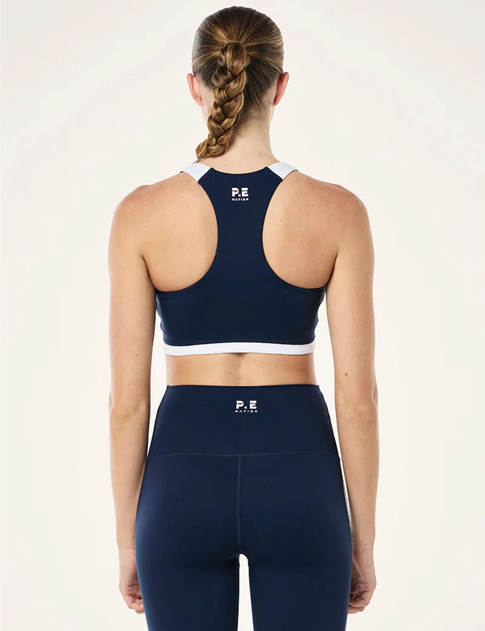 Highgate Sports Bra - Dark Navy/Optic White Wear under clothes seams All-Day Band