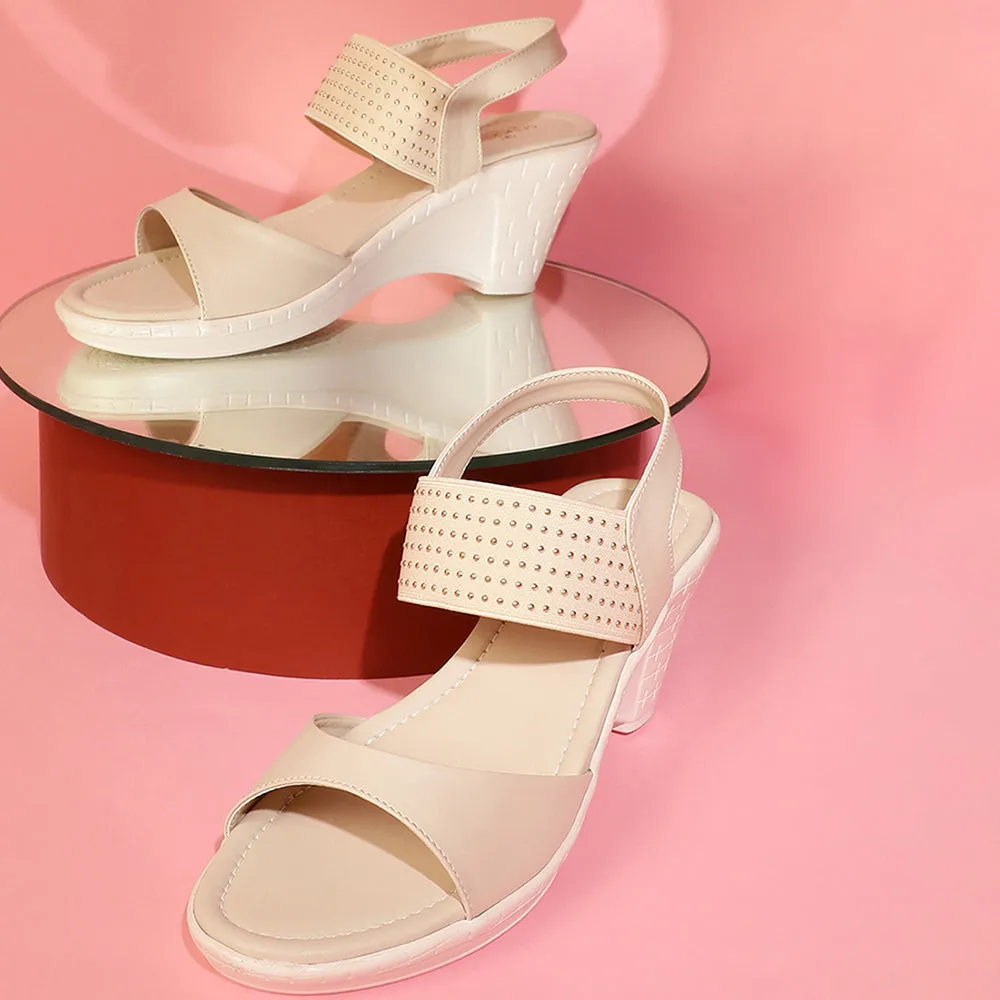 Unisex Senorita By Liberty D1-09 Fashion (Cream) Wedges Heel Sandal For Women