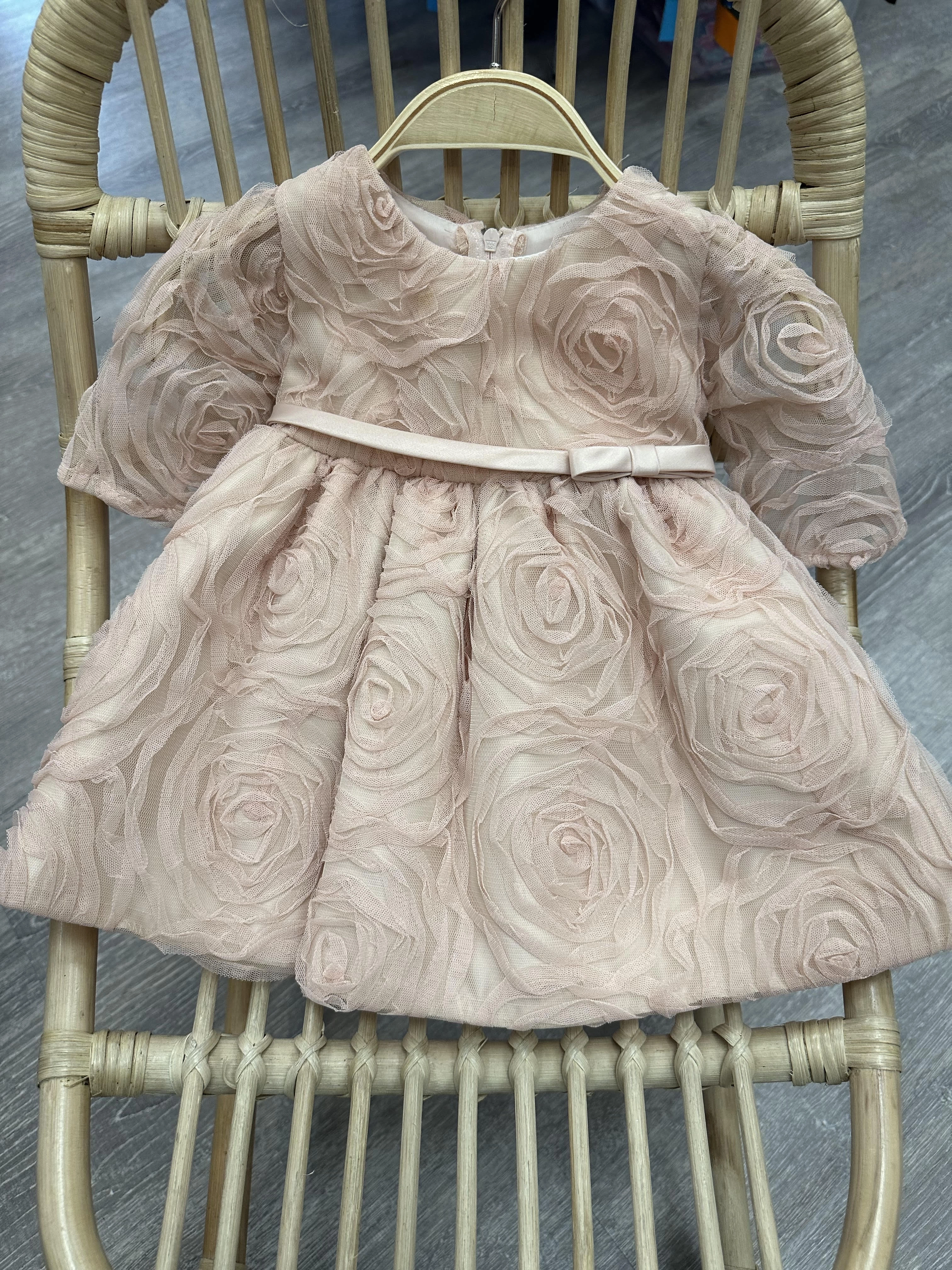 Jolene SKB873 Infant Dress - Blush Rosette Luxury Office Style Fit For Success Wear