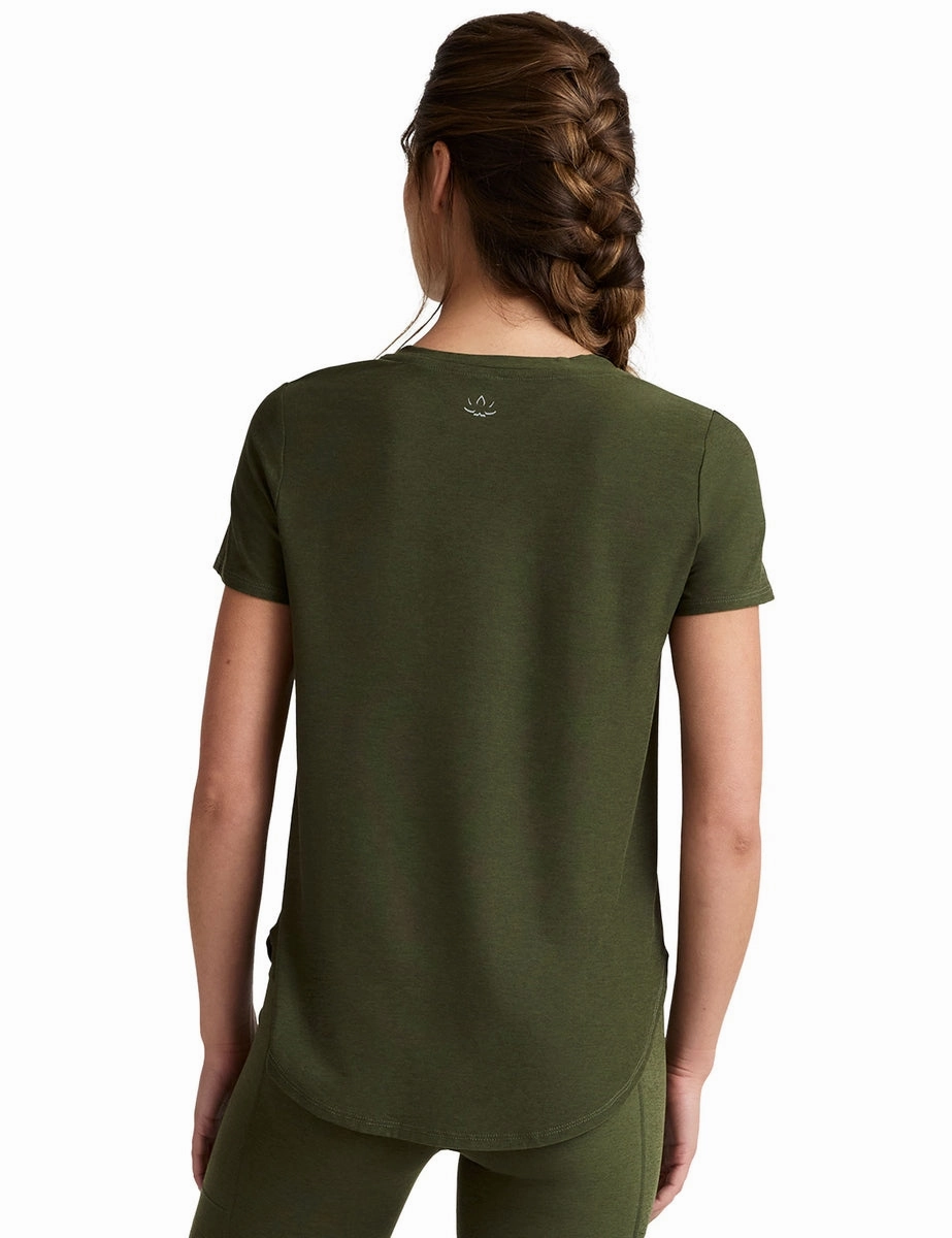Cozy Style Featherweight On The Down Low Tee - Army Green Heather