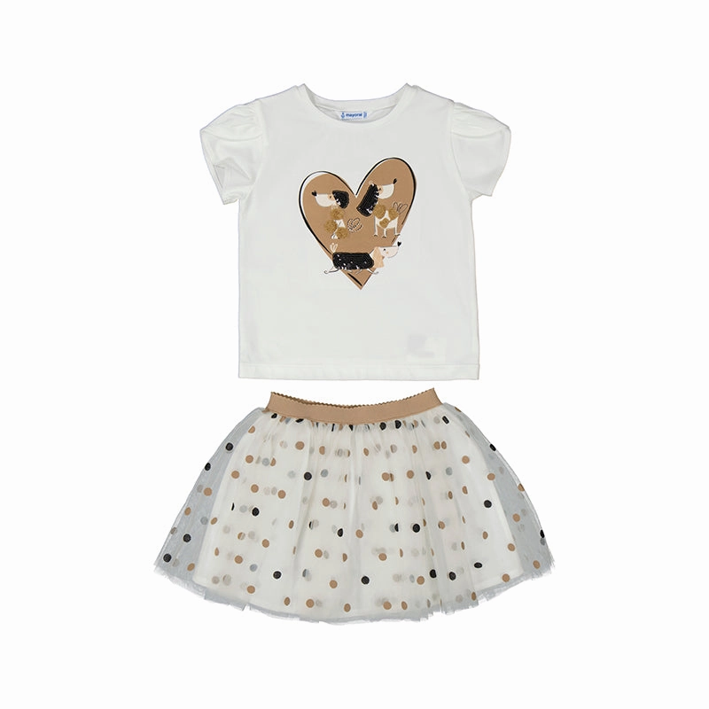 best - selling Mayoral Tulle Skirt Set - Natural