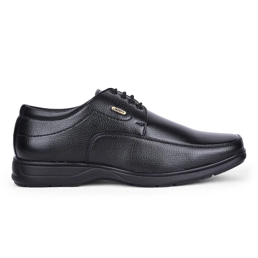 Fortune Black Formal Lacing Derby Shoes For Men HOL-131E By Liberty Arch Alignment Comfortable Forefoot