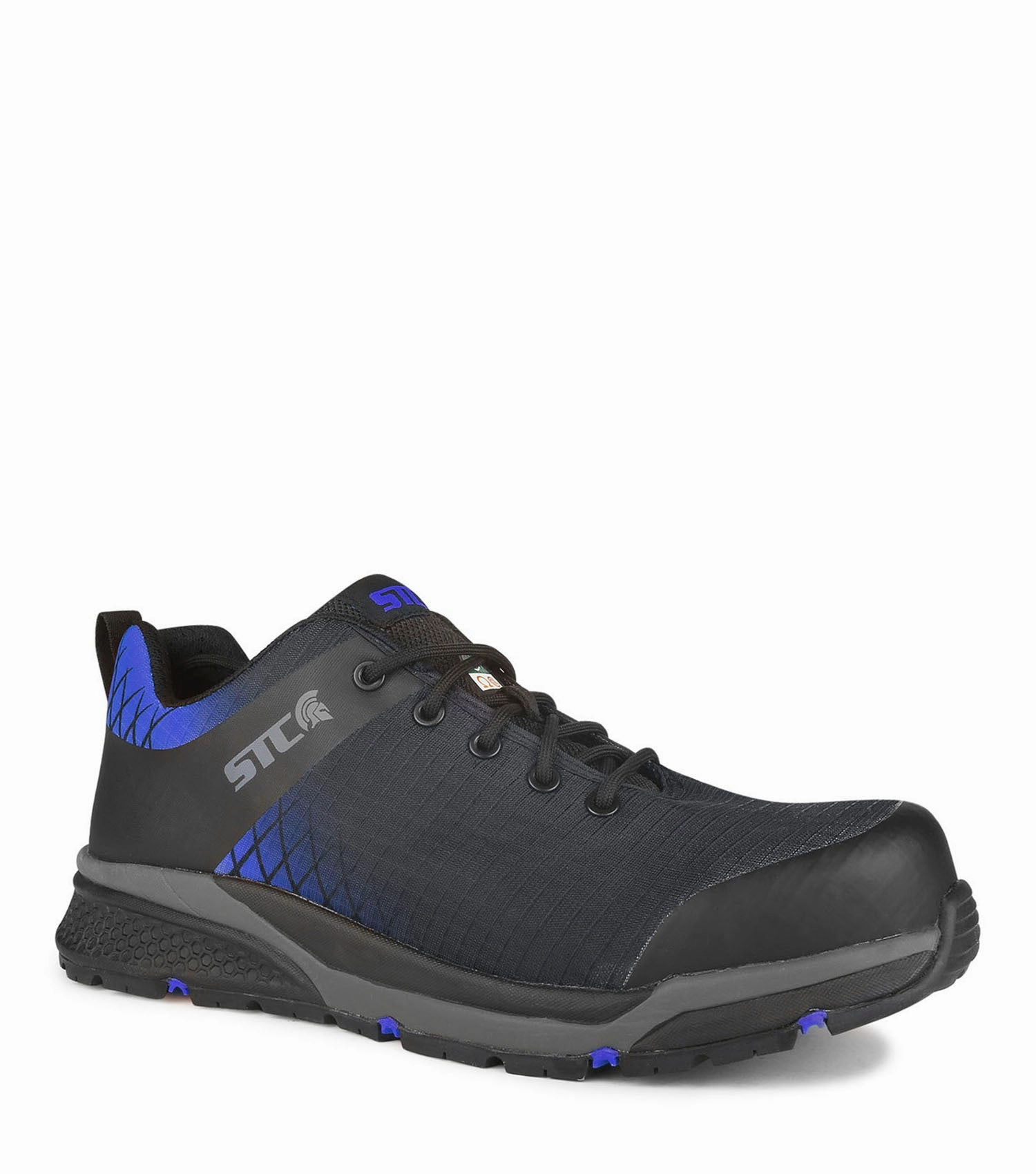 Trainer, Black & Blue | Athletic Metal Free Lightweight Work Shoes Cushioned waterproof