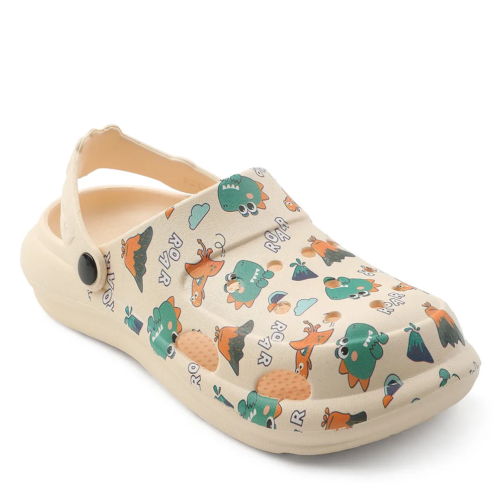 Lucy & Luke Beige Casual Slingback Printed Clogs For Kids ALEX-K2E By Liberty Well-known