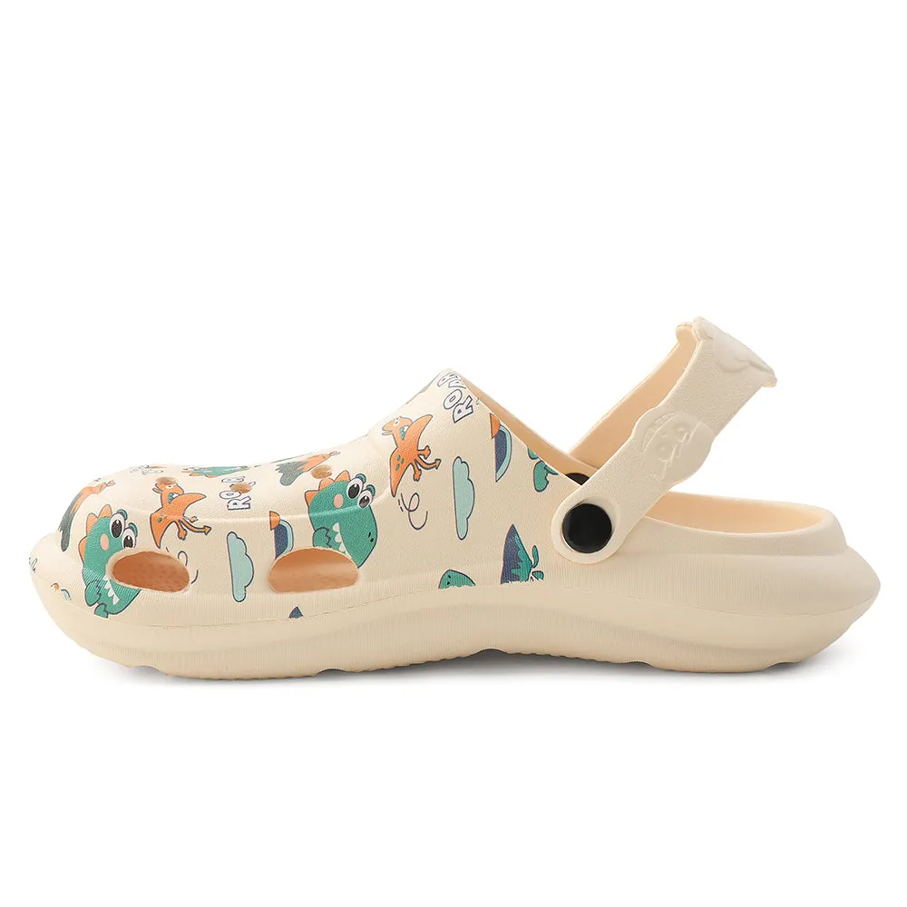 Lucy & Luke Beige Casual Slingback Printed Clogs For Kids ALEX-K2E By Liberty fitness community