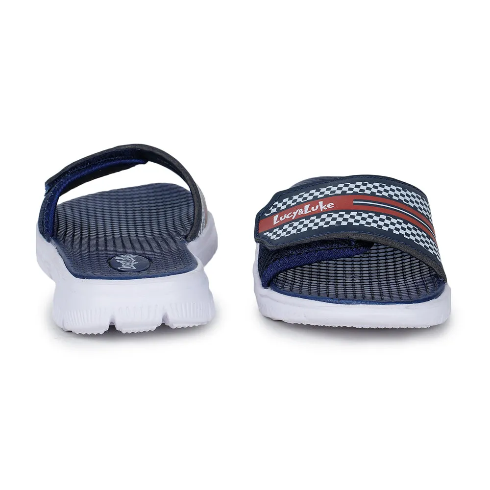 safety equipment Breathable EVA Foam Lucy & Luke Casual Navy Blue Slides For Kids OPPO-4S By Liberty