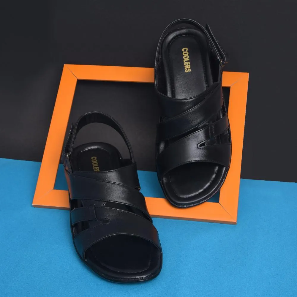 Blown Rubber Pods Abrasion Resistant Material Coolers By Liberty COOL99-90 Mens Black Formal Sandal