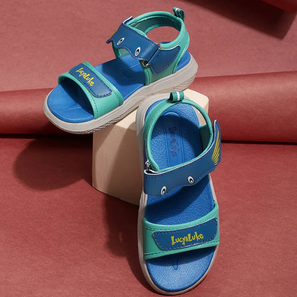 Rocker Profile running with a wide toe box Lucy & Luke Blue Casual Sandal For Kids HIPPO-1 By Liberty