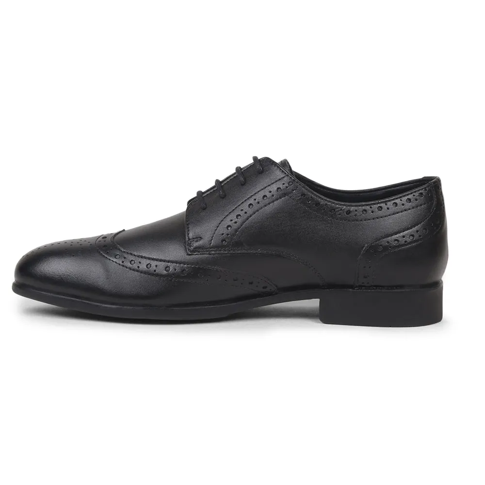 Good Grip Soft foam Fortune Black Lacing Formal Oxford Shoes For Men BELGIUM01E By Liberty