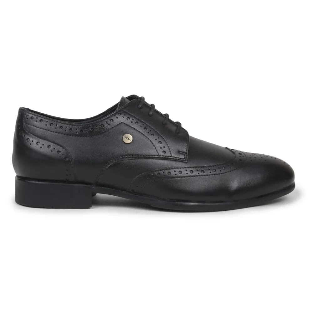 Fortune Black Lacing Formal Oxford Shoes For Men BELGIUM01E By Liberty promotion - themed running wear