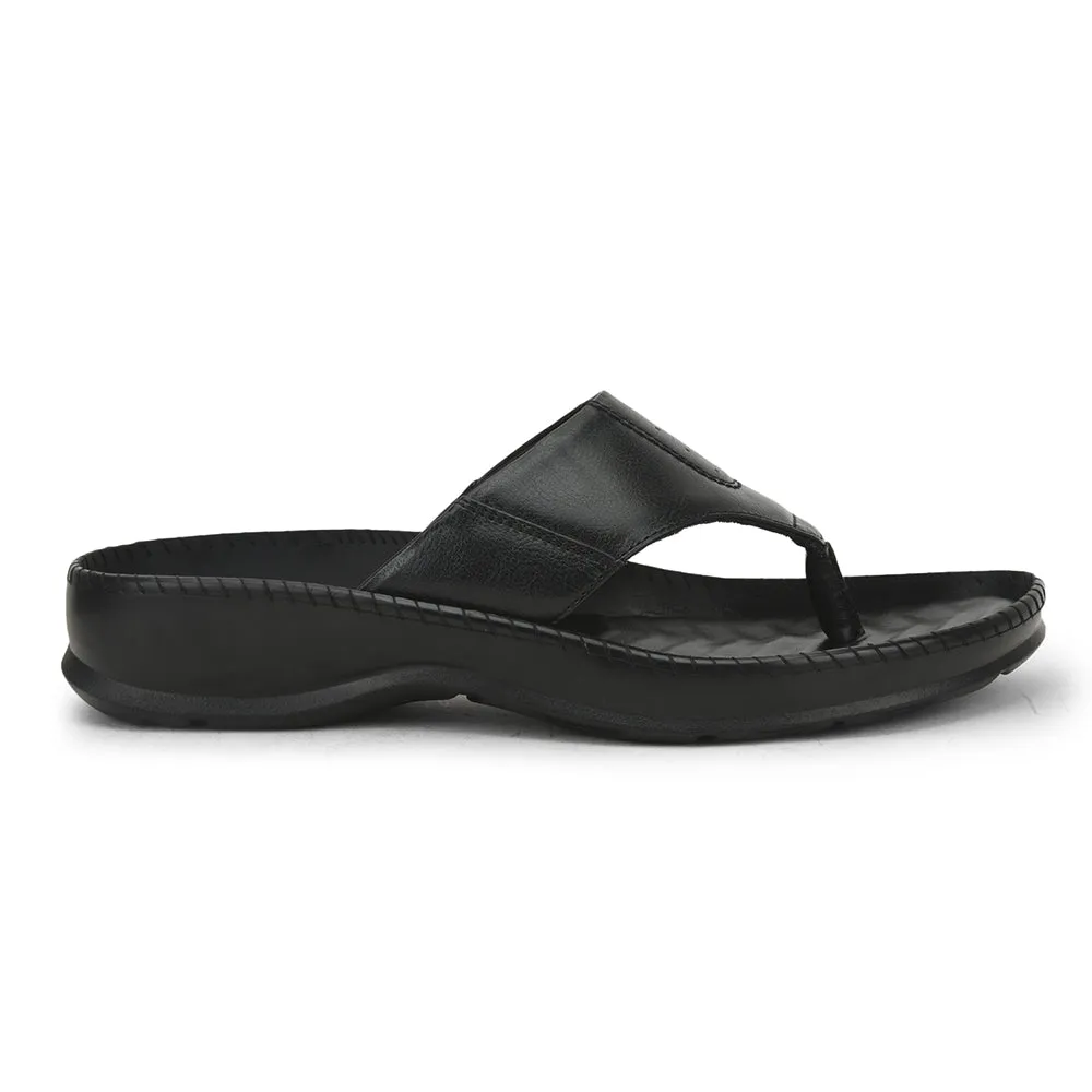 Coolers Black Casual Slipper For Men META-1 By Liberty Indoor - exercise