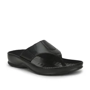 Supportive Upper Coolers Black Casual Slipper For Men META-1 By Liberty