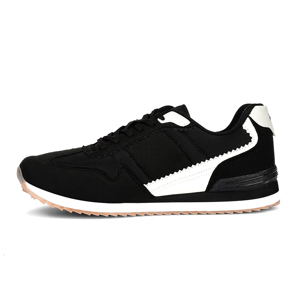Leap7x Black Sporty Casual Lacing Sneakers For Men CRISTO-1 By Liberty sprint - specific shoes Casual Wear