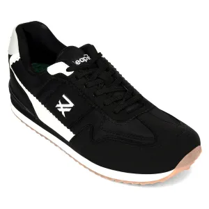 bodybuilding shoes Aerodynamic Form Design Leap7x Black Sporty Casual Lacing Sneakers For Men CRISTO-1 By Liberty