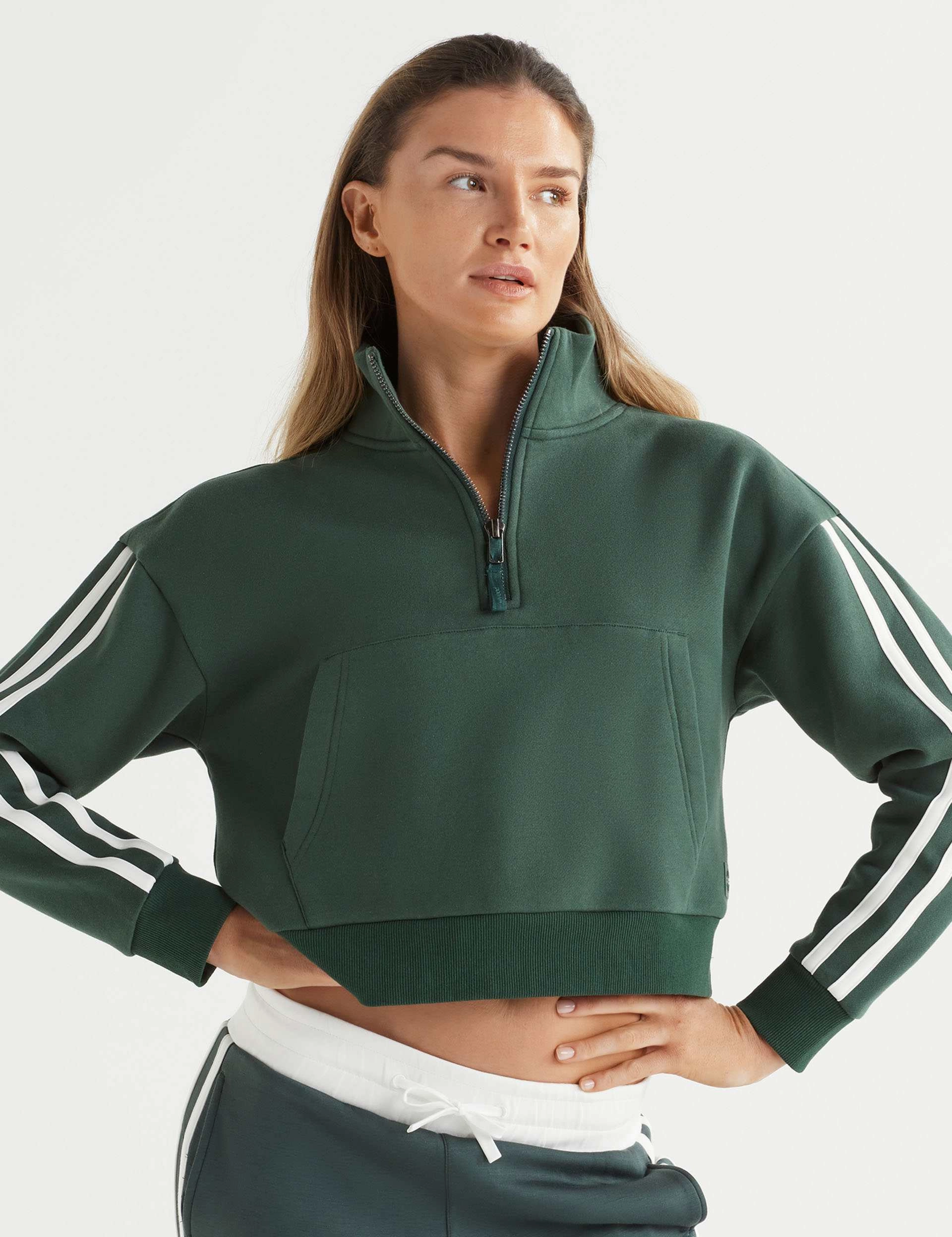 Minimal Comfort Rihanna Stripe Sweat - Deep Green