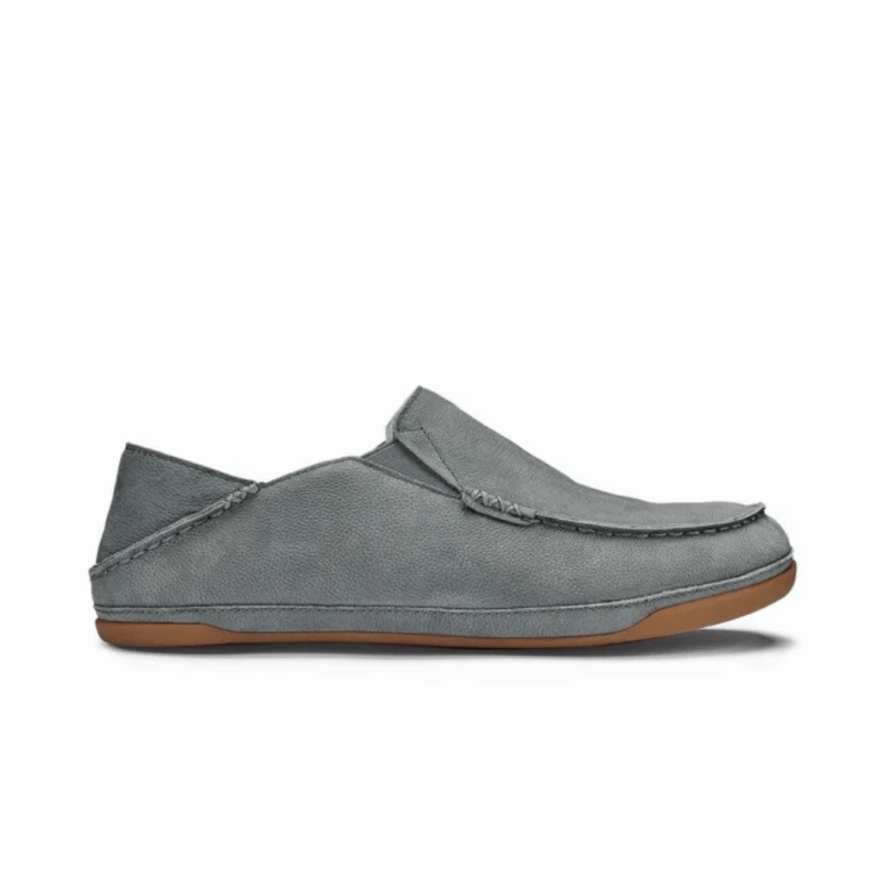 Day Glow Layered Hem Details Olukai Men's Kipuka Hulu Slipper - Charcoal