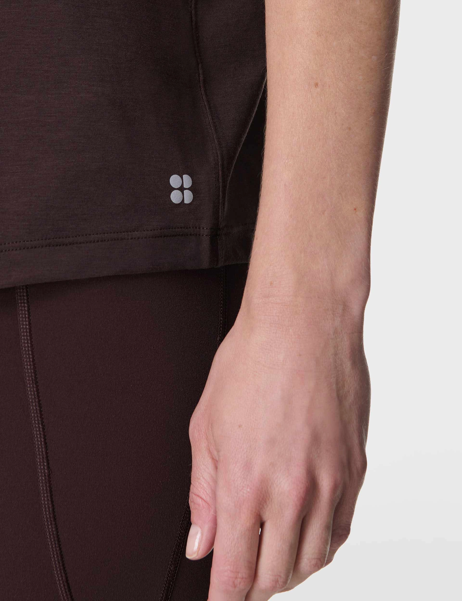 Earth Fit MultiDirectionalFlex Soft Flow Strappy Back Boxy Tee - Sable Brown