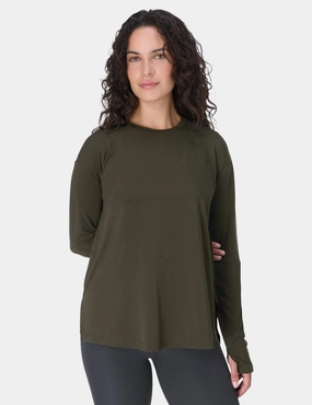 Soft Flow Studio Long Sleeve Top - Nori Green Dense Fit