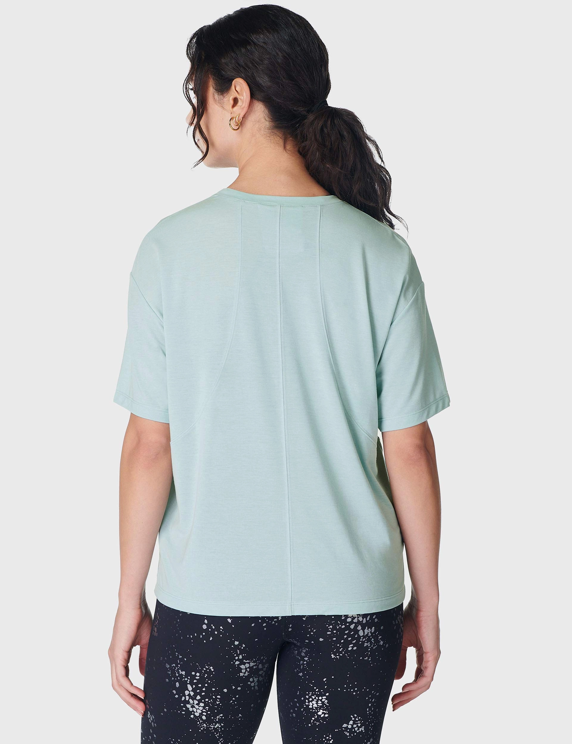 Soft Flow Studio T-Shirt - Muted Teal Blue BreathableFabric Smooth Line