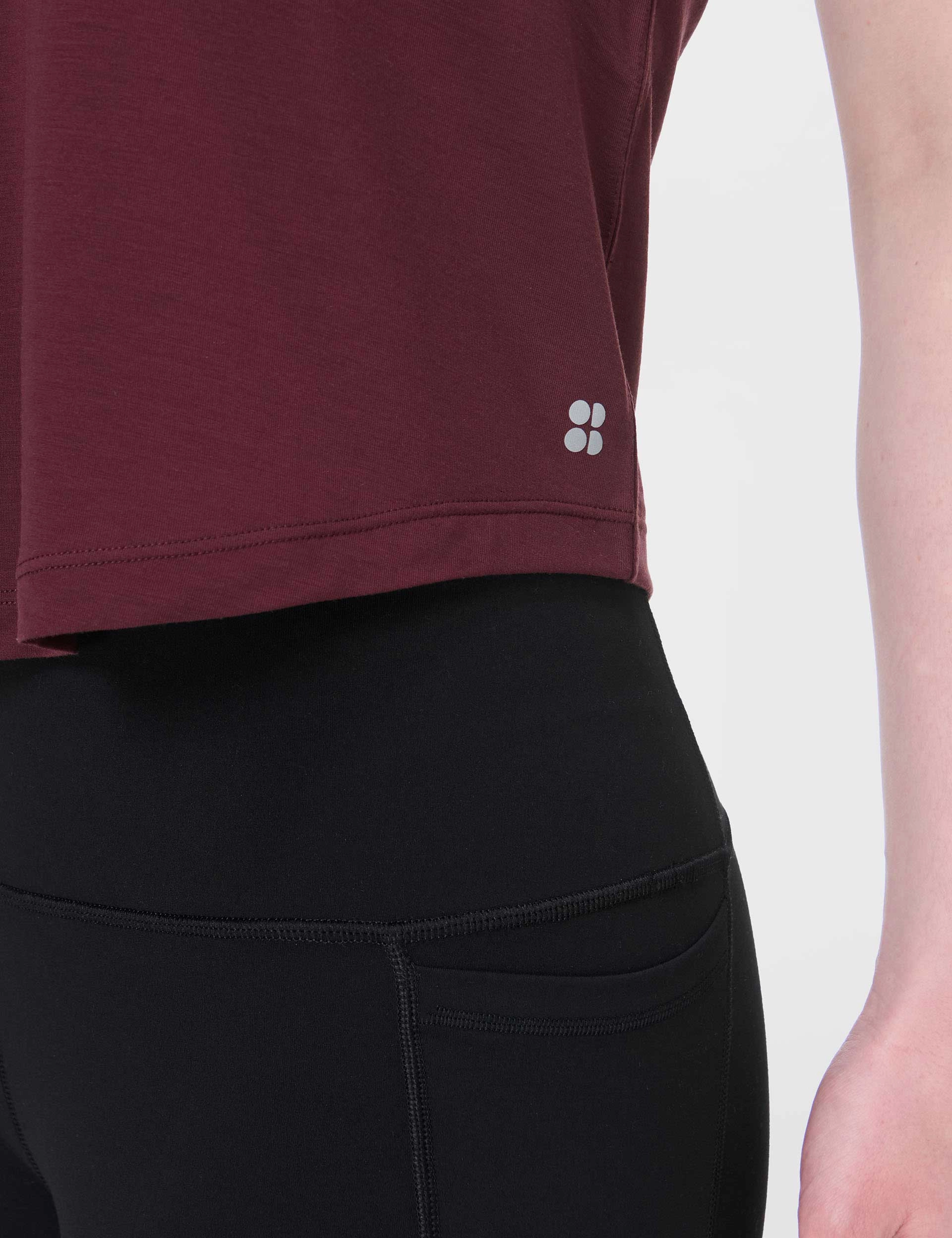 Security Sweat Resistant Fabric Soft Flow Studio Twist Back Vest - Garnet Red