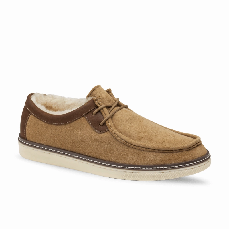 TaglessLabel Johnston & Murphy Men's McGuffey Shearling Lace-Up - Chestnut