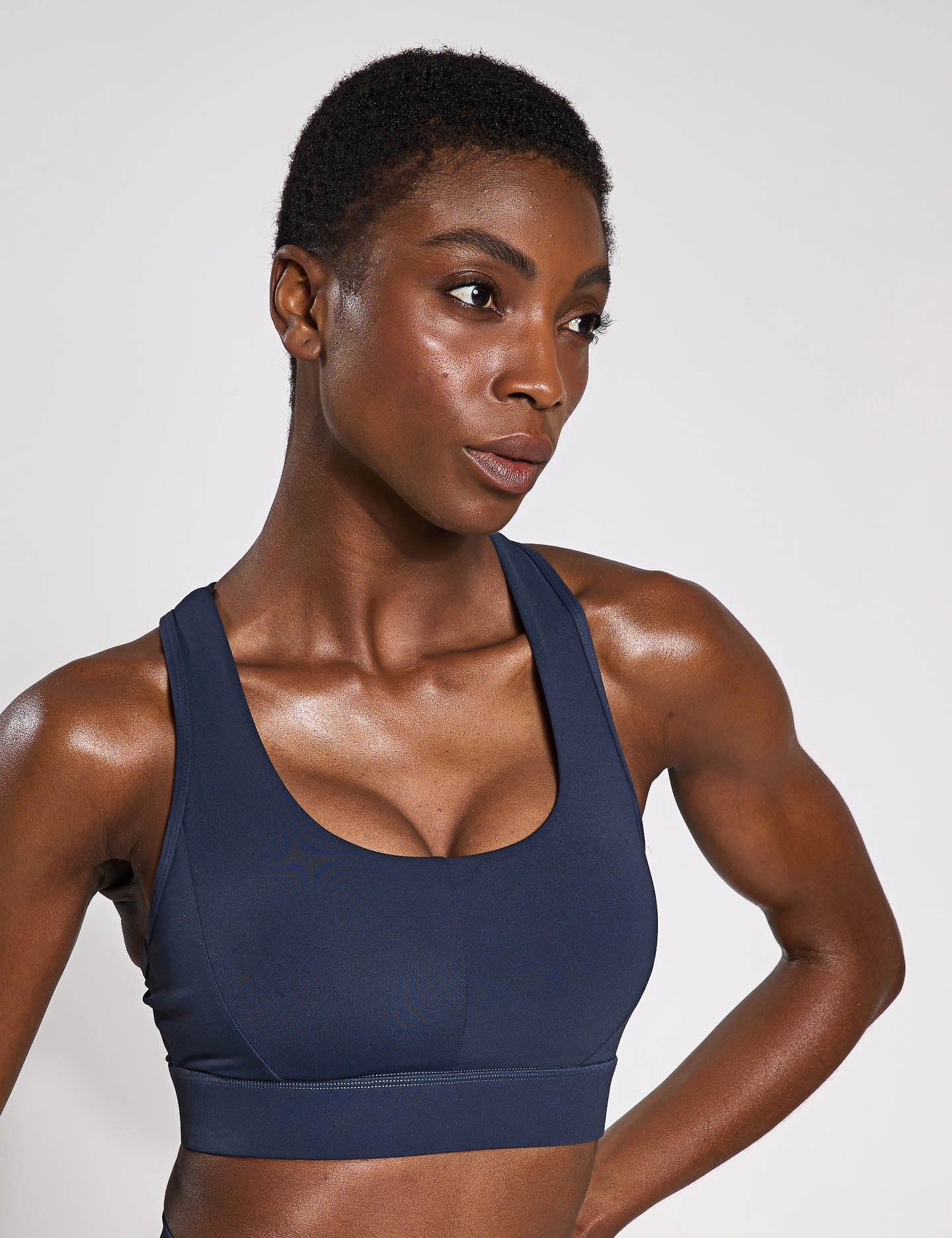 accessible Frankie Cloud-Core Sports Bra - Navy Blue