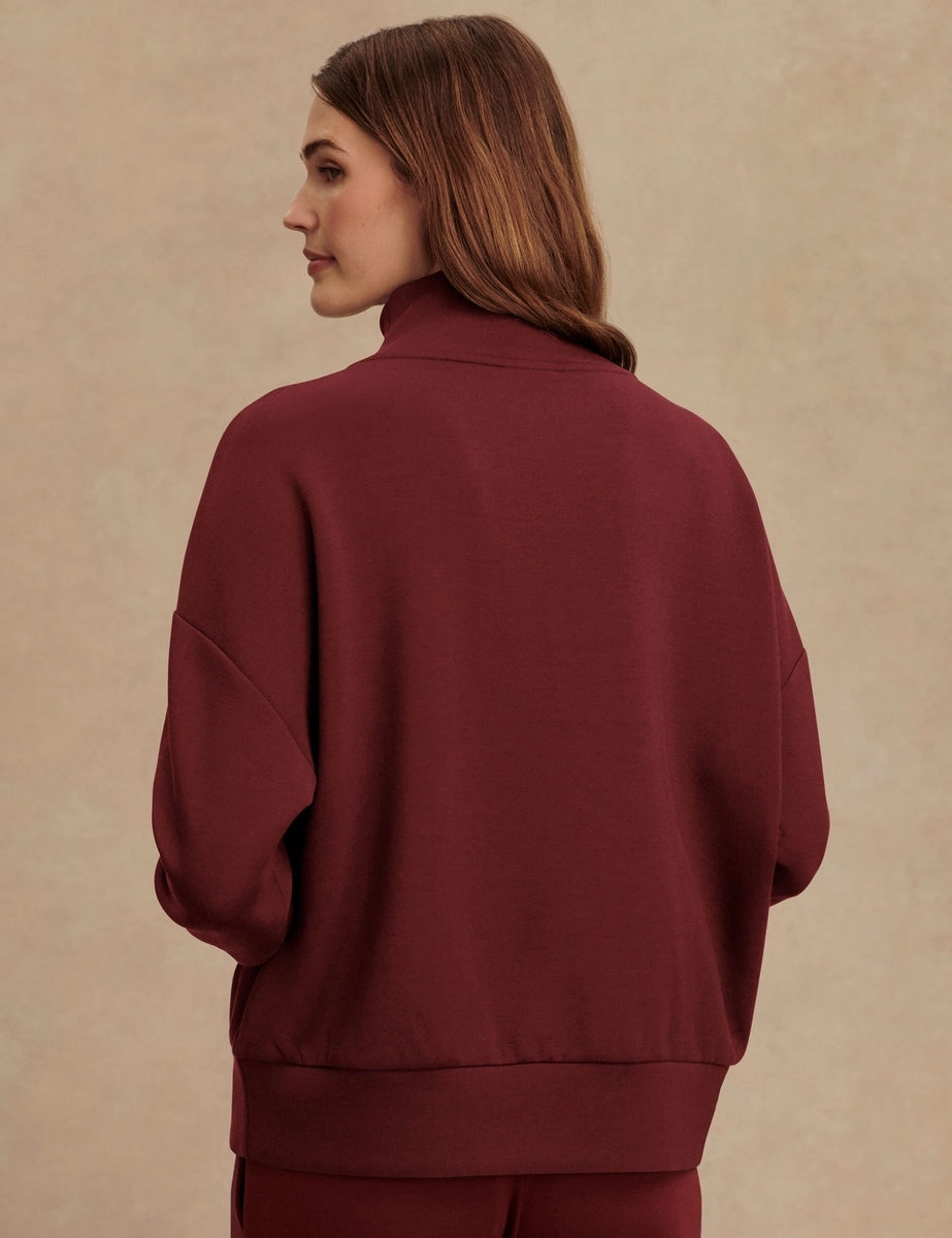 Metro Edge Wrinklefree Hawley Half Zip Sweat - New Maroon